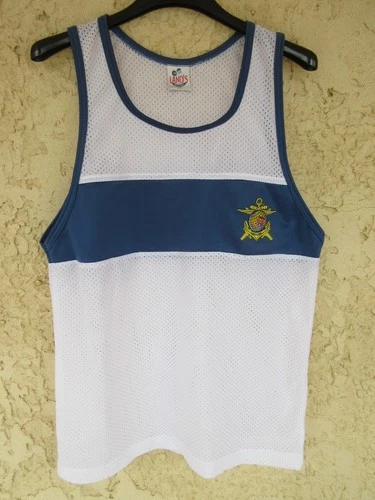 Vintage STIA LA REUNION Marine Nationale Sport Tank Top Jersey L