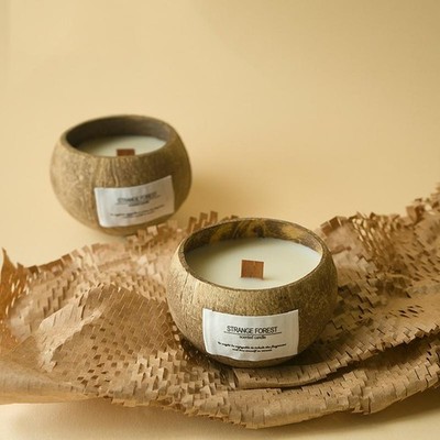 Coconut Shell Aromatherapy Candle Essential Oil Scented Plant Wax Home Decor