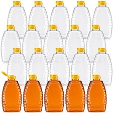 20 Pieces 32 oz Plastic Honey Jars Clear Bottles with Lids Flip Lid Dispenser