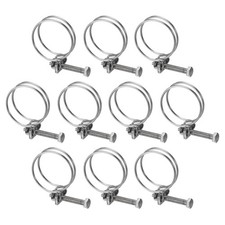 10Pcs Double Wire Hose Clamp, 38-42mm Adjustable Hose Clip with M6 Bolt