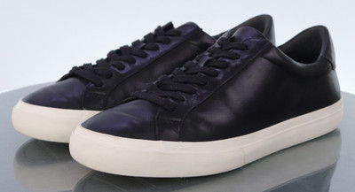 Vince Fulton $225 Men's Low Top Sneakers Shoes Size EU 43 US 9.5 Leather Black