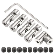 5Pcs 3.17mm to 4mm ID Steering Universal Joint Shaft Coupling for Model Car Ship