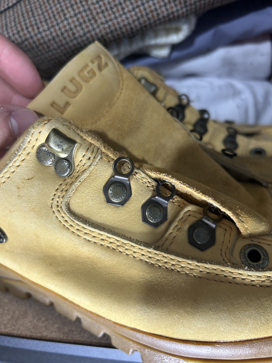 Vintage 90s Y2K Lugz Chunky Boots Leather Men 7.5 MTRGN-750 Camel