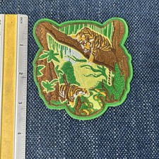 Embroidered Iron On Tiger Landscape Patch Appliqu Dreamscape Jungle Cats