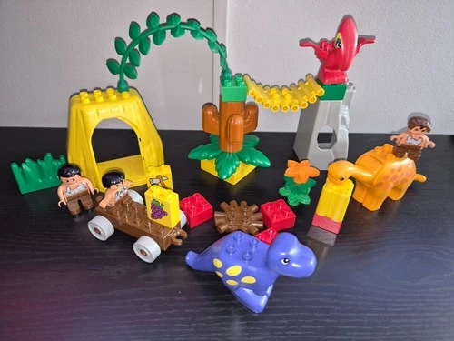 LEGO DUPLO 2821 Dinosaurs Fun Forest set  3 Cavemen, Cave, Fire Pit