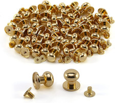50 Sets Chicago Screws Round Head Button Cross Screw Stud Rivet for DIY Craft Le