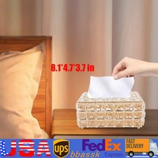 Facial Tissue Box Cover Paper Storage Holder Napkin Dispenser Organizer