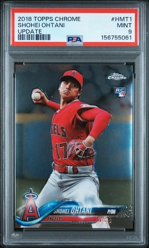 2018 TOPPS CHROME UPDATE #HMT1 SHOHEI OHTANI ROOKIE RC PSA 9
