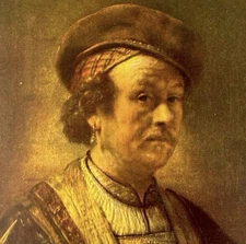SELF-PORTRAIT, 1650 REMBRANDT Original Vintage Fine Art 1950’s Print USA Printed