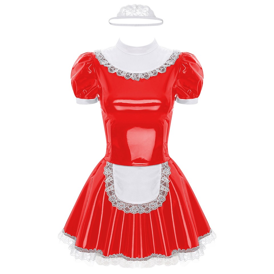 Maid Costume with PU Apron - Playful Escapes Await