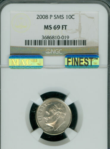 2008 P ROOSEVELT DIME NGC MS69 FT SMS MAC FINEST GRADE RARE MAC SPOTLESS . - Picture 5 of 5