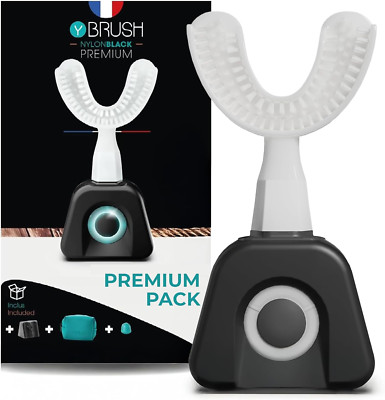 - Electric Toothbrush - Y-Shaped Brush - 3 Months Battery Life - Nylonblack Prem