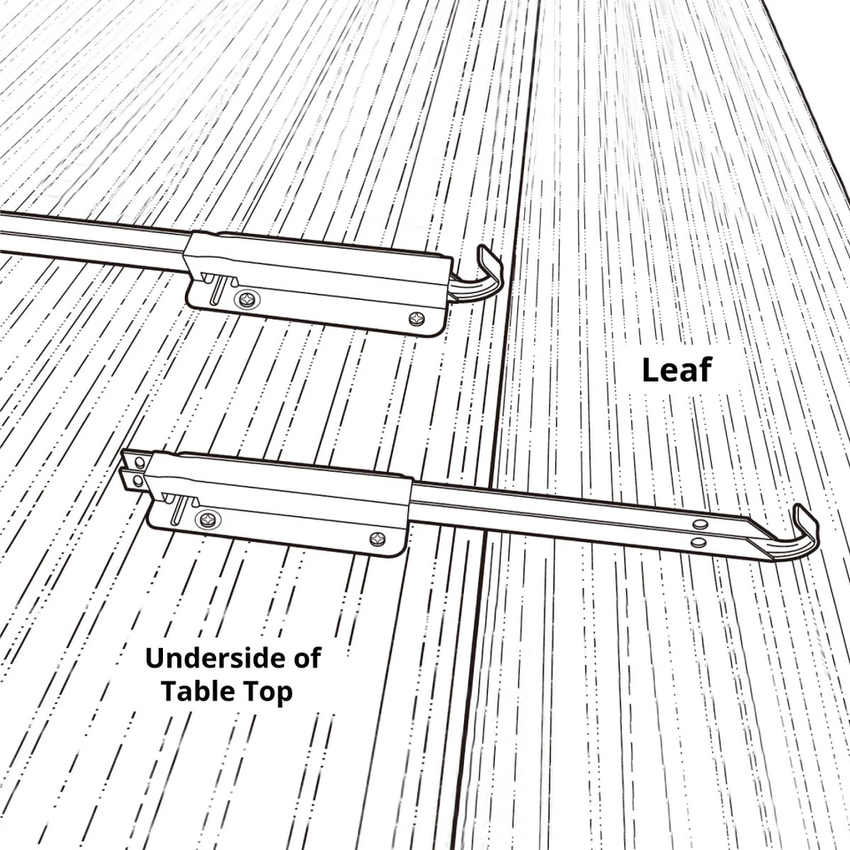 POWERTEC 71426 Soportes de Mesa Hoja Caída de Metal, Juego de 2 (Plata) Foto 4 de 4