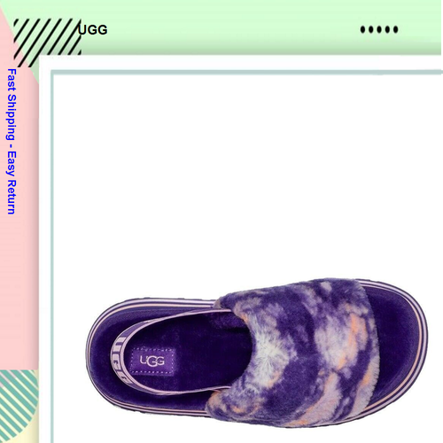 UGG Women's Disco Marble Slide Sandal Violet Night 1122032, Size 6 - Picture 4 of 6