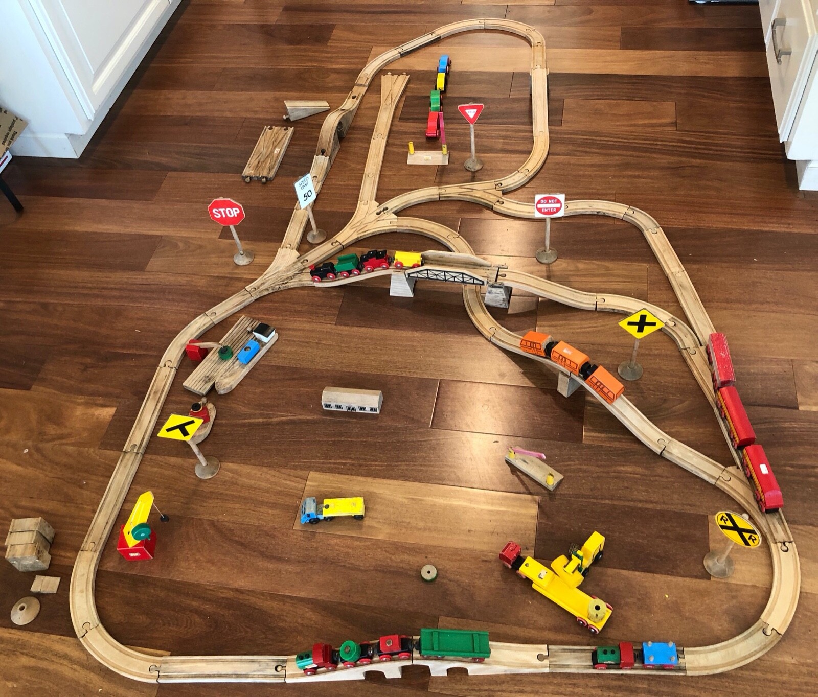 vintage wooden train set