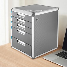 Metal Vertical File Cabinet w/ Label Lock 5 Drawer Office Desktop Filing Cabinet