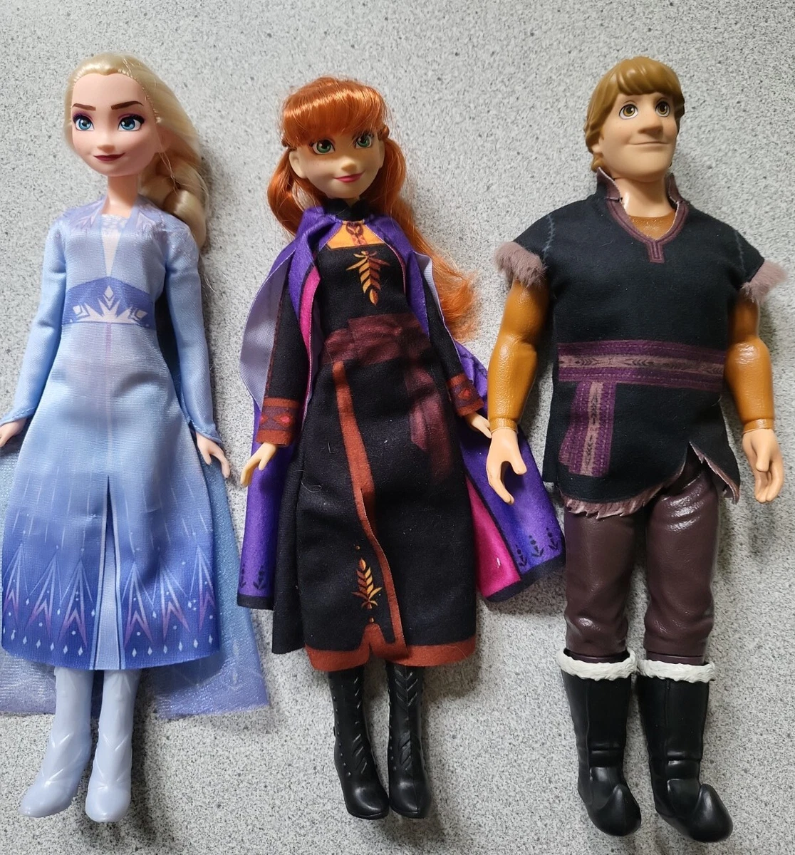 2018 FROZEN 2 3 DOLL LOT ANNA ELSA KRISTOFF HASBRO DISNEY MOVIE