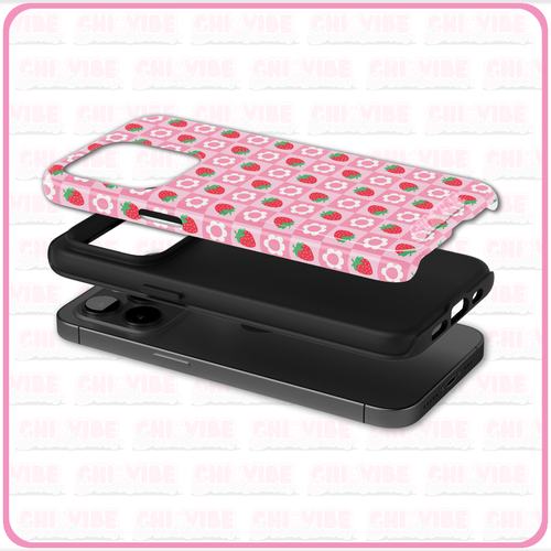Sweet Strawberry (Checkers) iPhone Case Tough Pro 13 Max 16 15 14 MagSafe - 第 4/7 張圖片