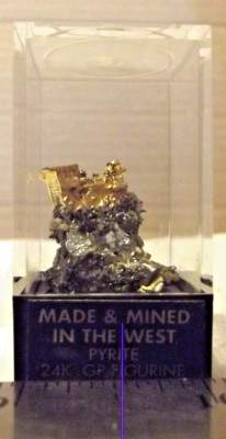 Pyrite 24k GP Miner Mountain Locomotive Figurine Made & Mined Souvenir