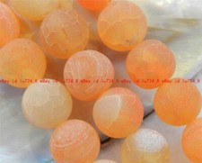 Natural 6/8/12mm Orange Dream Fire Dragon Veins Agate Round Gems Loose Beads 15"