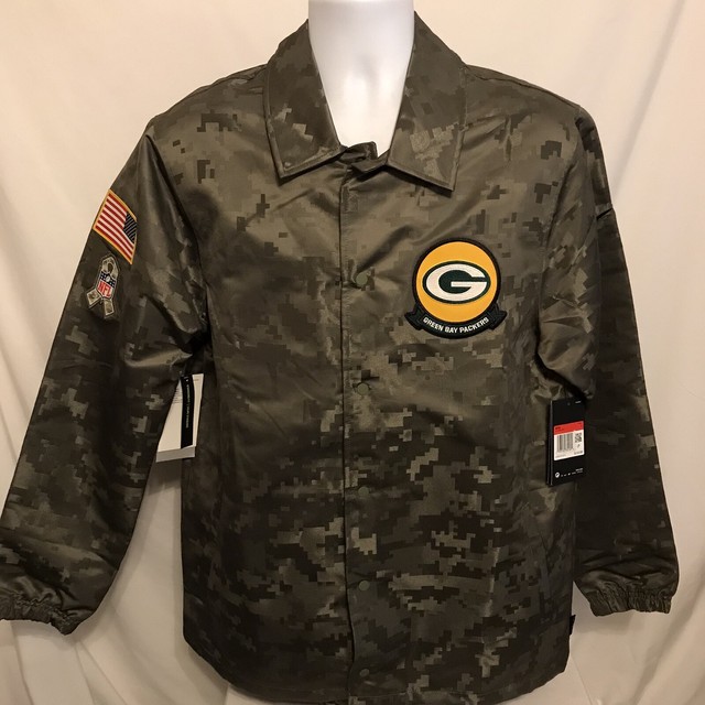 Nike Salute To Service Green Bay Packers Jacket Mens Sz Large Camo NWT