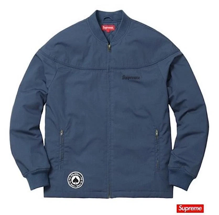 Veste d'équipage Supreme Thrasher Poplin lumière bleu marine taille moyenne SS17 neuve