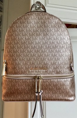 backpack rose gold zip