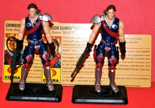 GI JOE 25TH COBRA TOMAX & XAMOT CRIMSON GUARD COMMANDERS LOOSE COMPLETE