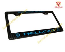 Hellcat Jazz Bleu Carbone Fibre Licence Plaque Cadre 2x2 Brillant