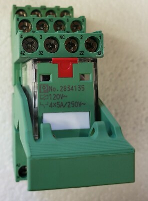 5-PIECE PHOENIX CONTACT PR2-RSC3-LV-120AC/4X21AU POWER RELAY NEW OPEN BOX