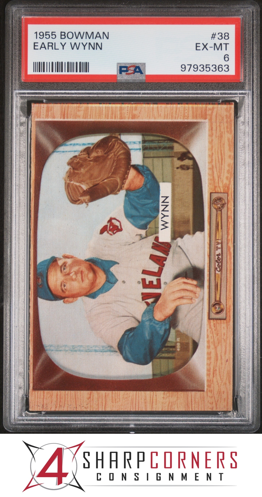 1955 BOWMAN #38 EARLY WYNN INDIANS HOF PSA 6
