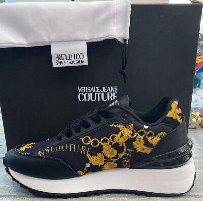 VERSACE JEANS COUTURE レディーススニーカー チャコール Versace Jeans Conture Woman Shoe Black Size 39 (Insole 28 cm