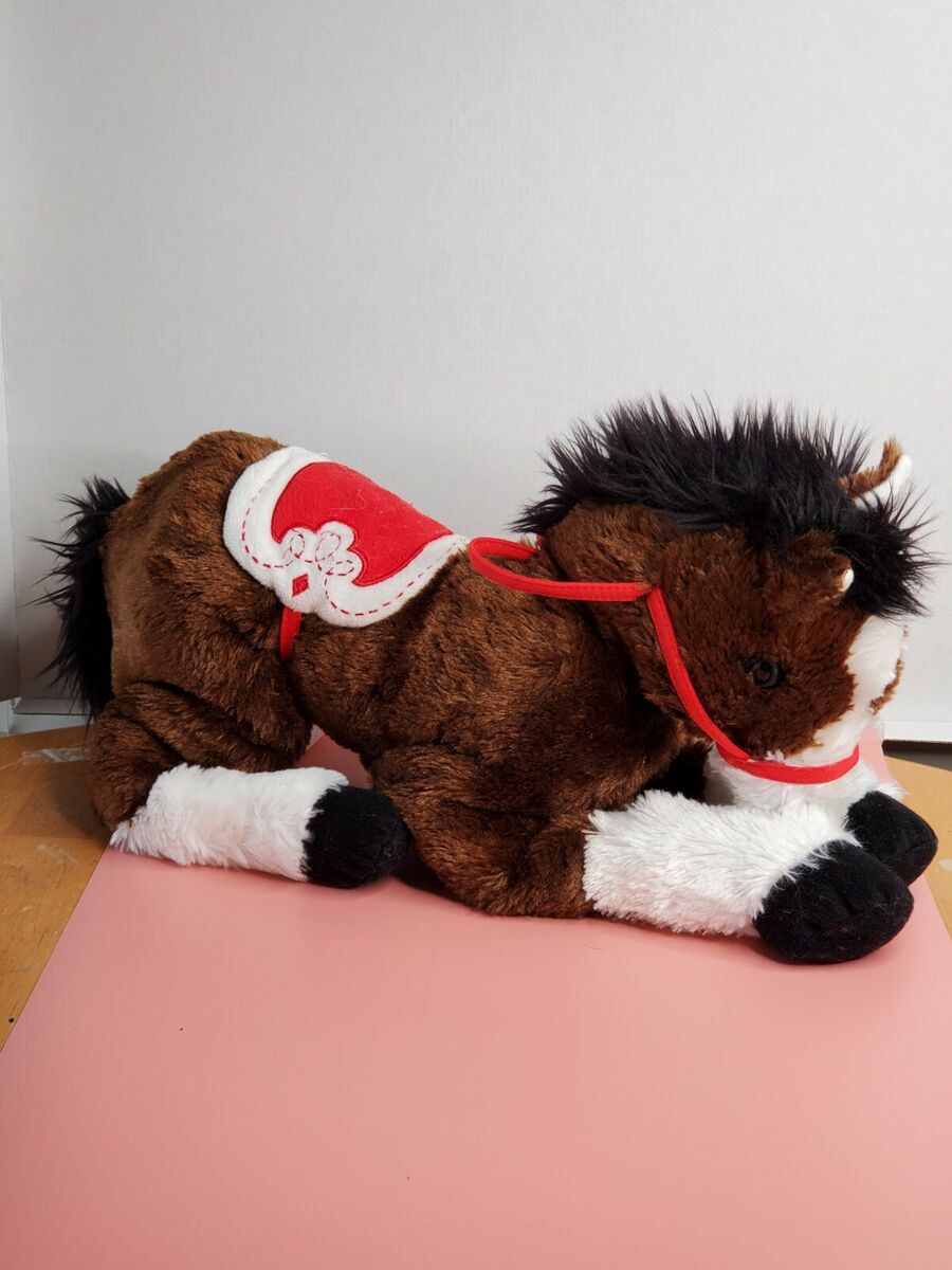 Toys R Us Brown Horse with Red & White Saddle 2013 Plush Toys R Us Brown Horse with Red & White Saddle 2013 Plush