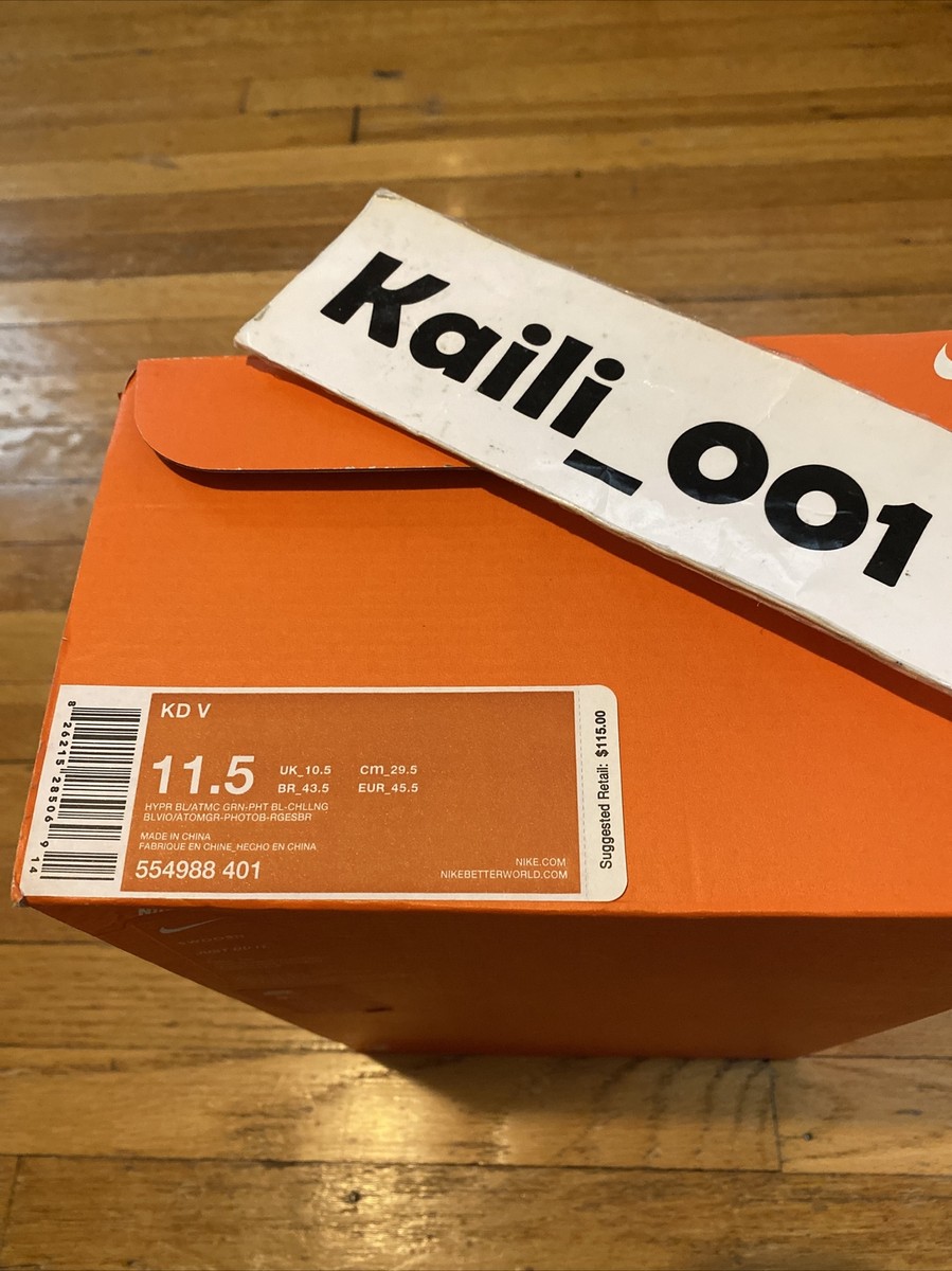 Nike Air Zoom KD V 5 Size 11.5 XMAS 554988-401 NERF GALAXY PE B | eBay