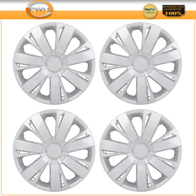 4 X 15 Inch Hubcaps Fits All Makes ,  Models Silver Wheel Cover Wheel Trim Kit