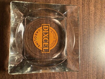vintage Dixcel Gasoline glass ashtray