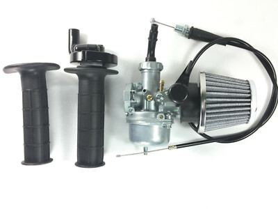 Carburetor & Twist Handle Throttle Cable Air & Filter Kawasaki KLX 110 2002-2010