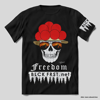 Blck Frst Freedom T-Shirt Schwarz mit Ärmellogo 