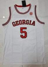 Men White Anthony Edwards Georgia #5 Jersey