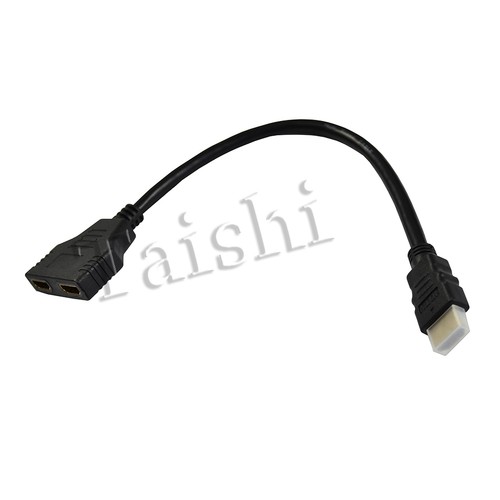 1X HDMI 1080P męski na 2 gniazda 1 w 2 wyjściach rozdzielacz kabel adapter konwerter - Zdjęcie 4 z 6
