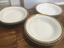 Sango 8453 China Empress Gold 8'' encrusted Salad Pasta Soup Bowl set of 6 MINT