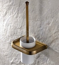 Antique Brass Home Bathroom Toilet Brush Holder  Brush Wall Mounted sba176
