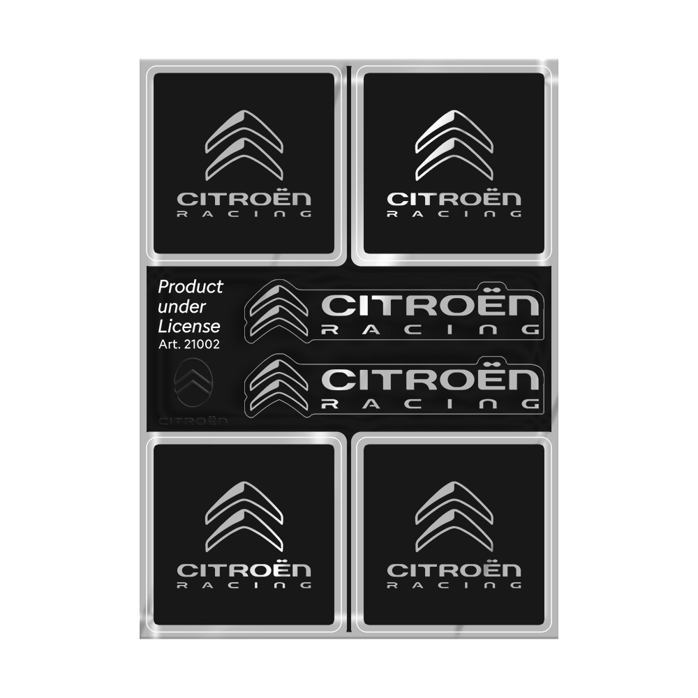 Adesivi Citroen Racing Ufficiali 6 Loghi, Nero