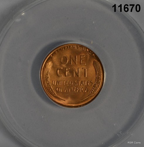 1942 LINCOLN WHEAT CENT ANACS CERTIFIED MS66 RED FLASHY! #11670 - Picture 3 of 3