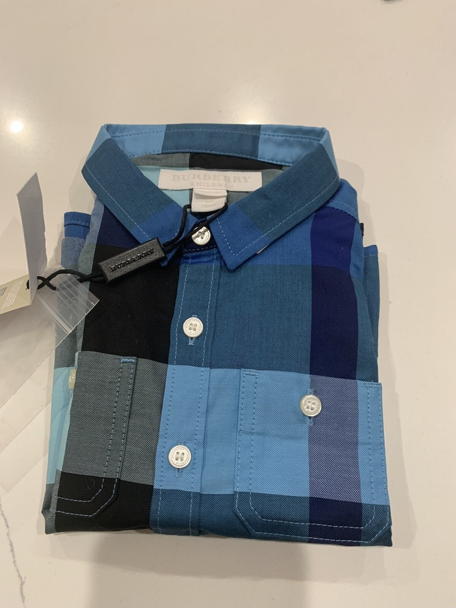 美品！BURBERRY CHILDREN　ノバチェックシャツ　4Y100 Authentic Burberry Children Boys Nova Check Plaid Button