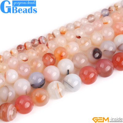 Natural Light Red Leaf Carnelian Beads Onyx Round Gemstone Jewelry Making 15''