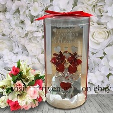 VALENTINES DOUBLE RED ROSES@ALWAYS IN MY HEART LOVE MIRROR@I LOVE YOU HEART GIFT