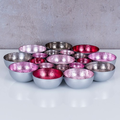 Portavelas de té 20x20 cm metal pastel rosa rosa rosa soporte para velas decoración - Imagen 3 de 7