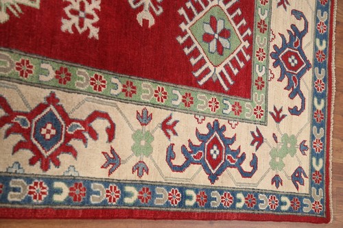 Kazak Geometrisch 7x10 Rot Vorleger Wolle Handgeknüpft Orientteppich - Bild 8 von 12