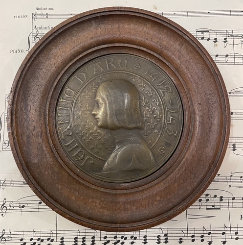 RARE Antique French Joan of Arc Plaque Signed by Ovide Yencesse c1900 - 第 1/4 張圖片